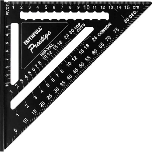 Image of Faithfull Prestige Metric Quick Roofing Square Black Aluminium - 180mm