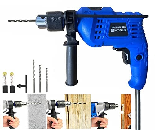 Image of Hammer Drill 240V, 850W Power Impact Drill 3000RPM Variable Speed, Corded Drill with 360° Rotating Handle, Depth Gauge Chuck for Drilling Brick, Wood, Steel, Concrete, Masonry #WZ02