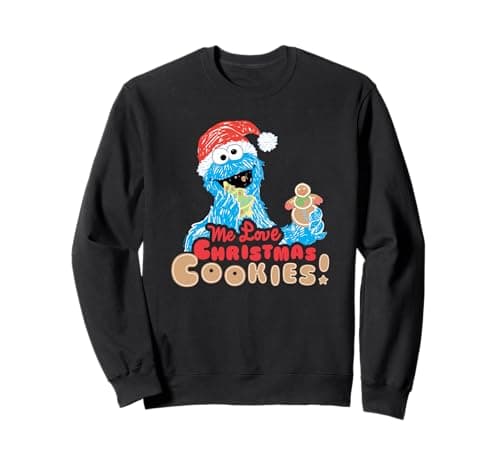 Image of Sesame Street Cookie Monster, Me Love Christmas Cookies Sweatshirt