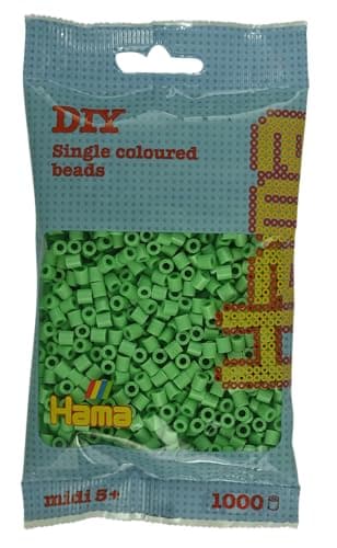 Image of Hama Beads Bag | Approx. 1000 Midi Fuse Beads | Mosaic Decoration Arts & Craft for Creative Children Ages 5+ | Bright Green