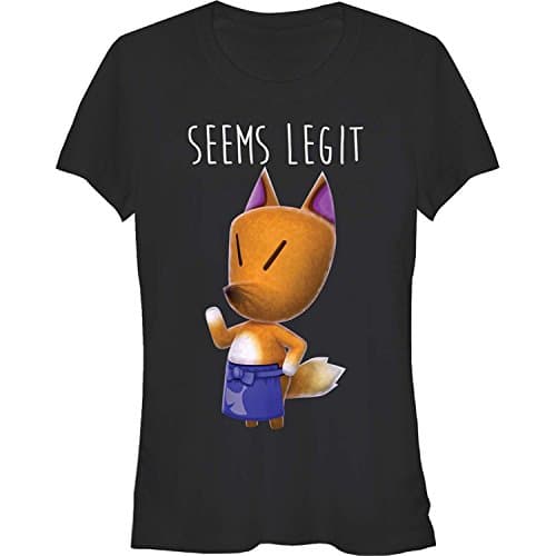 Image of Nintendo Junior's Seems Legit Animal Crossing Crew Neck Graphic T-Shirt, Black, XL