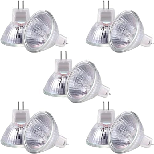 Image of Moscare 10 Pack MR16 Halogen Light Bulbs, GU5.3 35W 12V 2 Pin Halogen Spotlight Bulbs Warm White 2700K Dimmable for Ceiling Light, 50mm Diameter