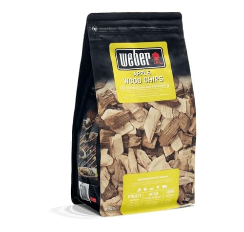 Image of Weber Applewood Smoking Chips (700g Pack) - subtle aroma, ideal for cheese, vegetables, fish, poultry, pork & game, EU product, sustainably sourced, FSC certified wood (17621)
