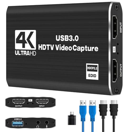 Image of 4K Audio Video Capture Card, Full HD 1080P HDMI USB 3.0 Video Capture Device for Game Recording, Live Streaming Broadcasting, Online Teaching