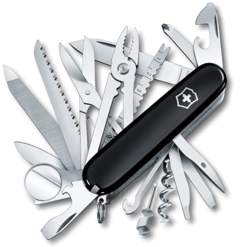 Image of Victorinox Swiss Champ Swiss Army Knife, Medium, Multi Tool, 33 Functions, Blade, Scissors, Black