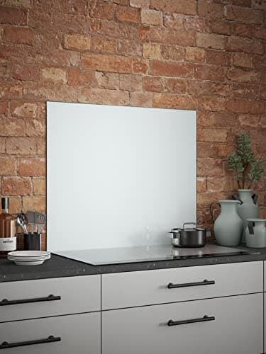 Image of White Mist Glass Kitchen Splashback 900mm x 750mm