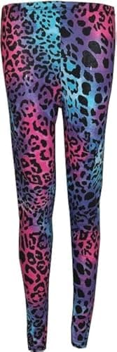 Image of BODYWEAR LTD - Neon Leopard Leggings - Workout Running Yoga Leggings for Women - Premium Soft Stretchy Full Length Yoga Pants for Kids (7-8 Years)