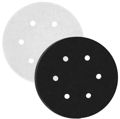 Image of 2Pcs 150mm Sanding and Polishing Pads, 6 Holes Soft Sponge Interface Pad with Hook & Loop, Low Noise for Orbital Sander (6 Inch)