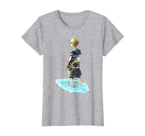 Image of Disney Kingdom Hearts Sora Sea Salt Ice Cream Sketch T-Shirt, Women, Heather Grey, XX-Large