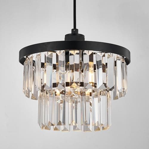 Image of HARPER LIVING Easy Fit Pendant Shade, Matt Black Ceiling Light Shade with Diameter 25cm - Modern Lamp Shades for Bedroom Kitchen Living Room Dining Room