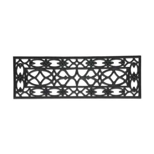 Image of Relaxdays Rubber Doormat with Pattern, Waterproof, Anti-Slip, Floor Mat, Indoor and Outdoor Use, 0.5 x 75 x 25 cm, Black