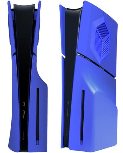 Image of Faceplates for PS5 Slim Accessories with Cooling Vents, Joso Replacement Case Cover for PS5 Slim Disc Edition 4 Cover Plates, Anti-Scratch Dustproof Skin ABS Plates Blue