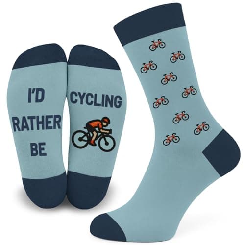 Image of SC Products Cycling Socks Bike Gifts for Men | Size 6-12 Cotton Rich Funny Socks Cycling Gifts for Men | Bike Accessories Presents For Male Cyclists | Bicycle Secret Santa for Him Stocking Fillers