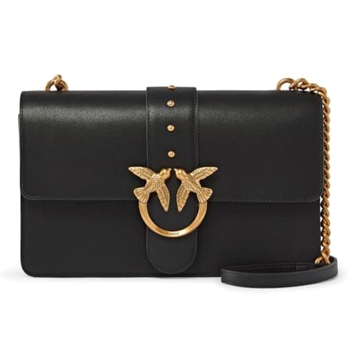 Image of Pinko Love One Classic CL Calf SE, Women's Bag, One Size, Z99q Black-antique Gold, 25X2X16