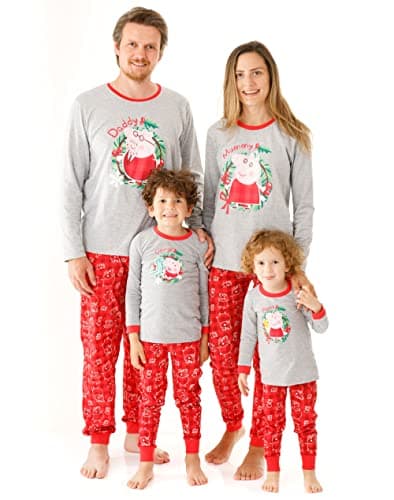 Image of Peppa Pig Christmas Family Pyjamas | George Mummy Daddy Festive PJs Set for Women Men Baby Toddlers Kids | Christmas Eve Box Gift 2-3 Years
