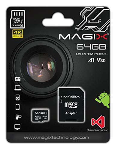 Image of Magix 64GB microSD Card Class10 V30 U3, Read Speed Up to 95 MB/s, 4K Series (SD Adapter Included)