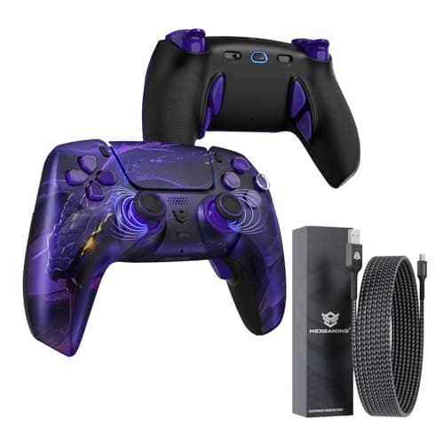Image of HEXGAMING Hall Effect PHANTOM Controller & Charging Cable Bundle Compatible with ps5, PC, Mobile - Orochi