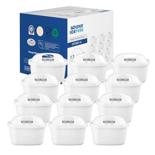Image of GOLDEN ICEPURE Water Filter Cartridges,Compatible with Brita Maxtra+,Maxtra Plus,Maxtra Pro All-in-1,Brita Marella Jug,Kettle,Mavea, Anna Duomax,Reduce PFAS, PFOA/PFOS, TÜV SÜD, NSF Certified, 12Pack