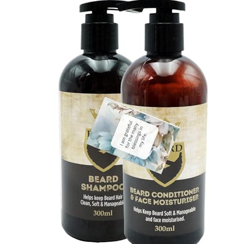 Image of Beard Care Bundle With Beard Shampoo And Face Moisturiser Beard Conditioner 300ml (2 Pack) – By Oerich Gift