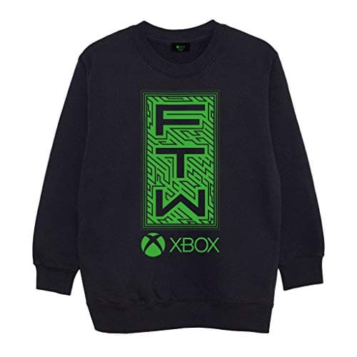 Image of Popgear Xbox FTW Crewneck Sweatshirt, Kids, 5-15 Years, Black, Official Merchandise