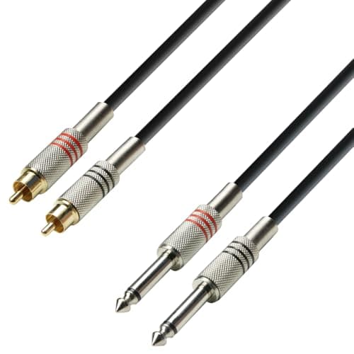 Image of Adam Hall 3 Star Series 1m 2x RCA Male to 2x 6.3mm Jack Mono Audio Cable