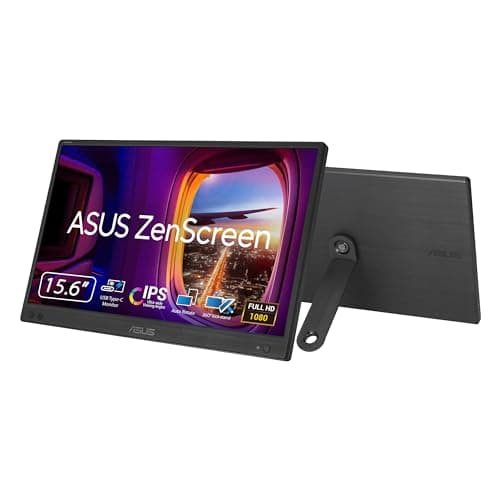 Image of ASUS ZenScreen MB166CR Portable USB Monitor- 16 inch (15.6 inch viewable), Full HD, IPS, USB Type-C, Flicker Free, Blue Light Filter, Anti-glare surface, 360° kickstand