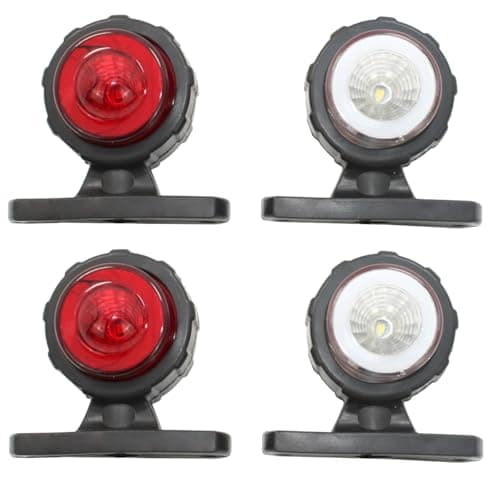 Image of BIAREN 4x LED Side Marker Lights Double Side Warning White And Red Lights 12-24V Waterproof For Trailer Truck Truck RV Caravan