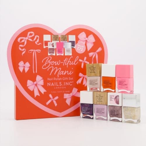 Image of Nails Inc Bowtiful Mani Nail Polish Gift Set, 7 Pieces, 14ml Each