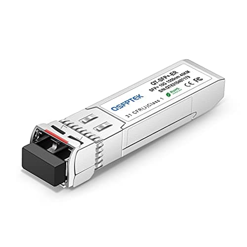 Image of QSFPTEK 10G SFP+ Module LC Single-Mode Transceiver 10GBASE-ER for Cisco SFP-10G-ER, Ubiquiti, Netgear, Mikrotik, D-Link, TP-Link, Broadcom (1550nm, 40km, with DDM)