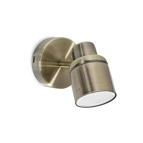 Image of ValueLights | Antique Brass Single Spotlight Adjustable GU10 Spotlight | Bath Wall Lights, Home Décor & Improvement Essential | Mains Wired