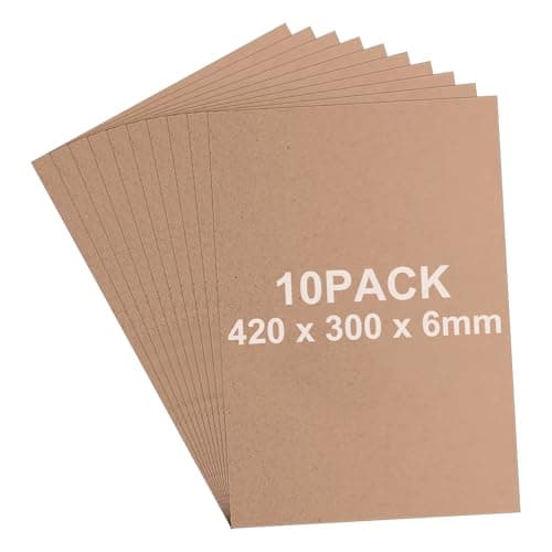 Image of AHAQU 10PCS A3 MDF Wood Boards 6mm Thick Wood DIY Craft Project Board, 42x30cm MDF Blank Sheets for Painting, Modelling, Engraving, Fretwork, Arts