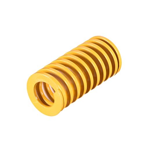 Image of sourcing map 25mm OD 50mm Long Spiral Stamping Light Load Compression Die Spring Yellow