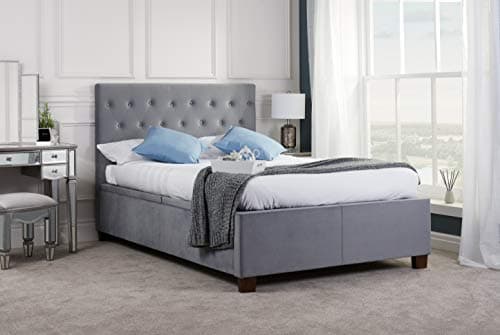 Image of Birlea, 135cm Cologne Ottoman Storage Fabric Bed, Grey