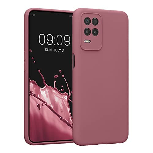 Image of kwmobile Case Compatible with Realme 8 (5G) / Narzo 30 (5G) Case - Protective Slim TPU Cover with Soft Matte Finish - Dark Rose