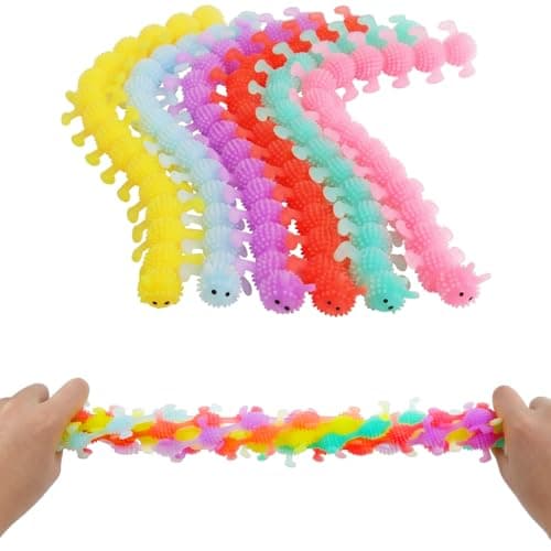 Image of VEYLIN Stretchy Fidget Toys, 6 Pack Sensory Fidget Stress Relief String Toy for Children Adults