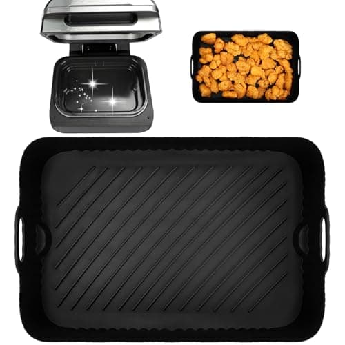 Image of GINOYA Air Fryer Liners for Ninja AG551UK AG551UKCP, Air Fryer Silicone Accessories for Ninja Foodi MAX Health Grill & Air Fryer 5.7L(Black)