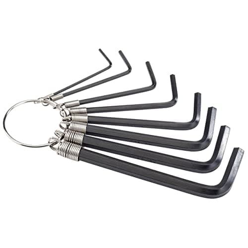 Image of Draper Redline 8 Piece Hexagon Allen Key Set | Metric/Imperial Combined Long Pattern Hand Tools | Hex Key Wrench Kit | Long Arm Chrome Vanadium Steel Kit | Keyring Type holder | 68002