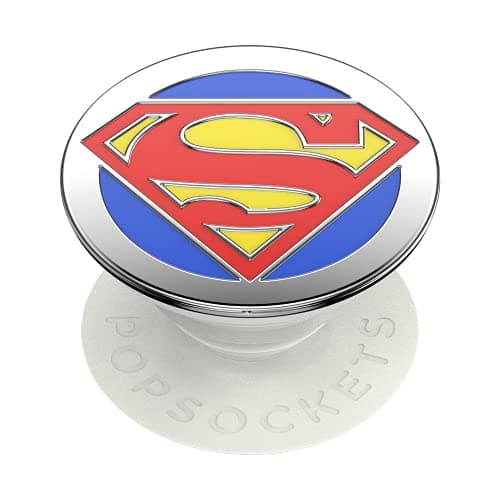 Image of PopSockets PopGrip - Expanding Stand and Grip with a Swappable Top for Smartphones and Tablets - Superman Enamel