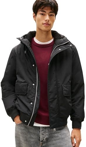 Image of Tommy Jeans Men’s City Ready Bomber Jacket with Hood, Black (Black), L