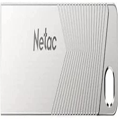 Image of Netac 32GB USB 3.2 Memory Pen, UM1, Zinc Alloy Casing, Key Ring, Pearl Nickel Colour