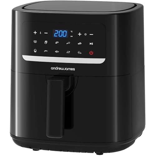 Image of Andrew James 4.5L Digital Air Fryer, 1600W 10-in-1 Airfryer, Small Air Fryer for Home, Air Fry, Bake, Roast & Grill, LED Touch Display, Rapid Airflow, Non-Stick, Dishwasher Safe