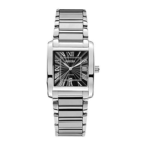 Image of Roamer Swiss Elegance Women's Quartz Watch with Black Dial Analogue Display and Silver Stainless Steel Bracelet 507845 41 53 50