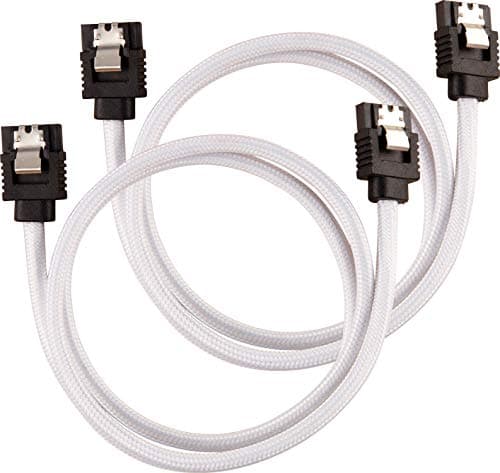 Image of Corsair Premium Sleeved SATA Cable - SATA 6Gbps 60cm, White
