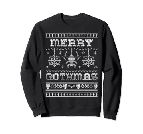 Image of Goth Christmas Sweater. Merry Gothmas Ugly Sweater Style Sweatshirt