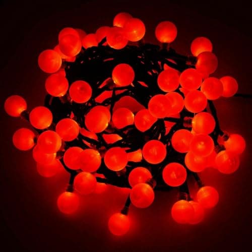 Image of GEEZY Outdoor 200 LED Christmas Berry Fairy String Light with Timer & 8 Modes Red