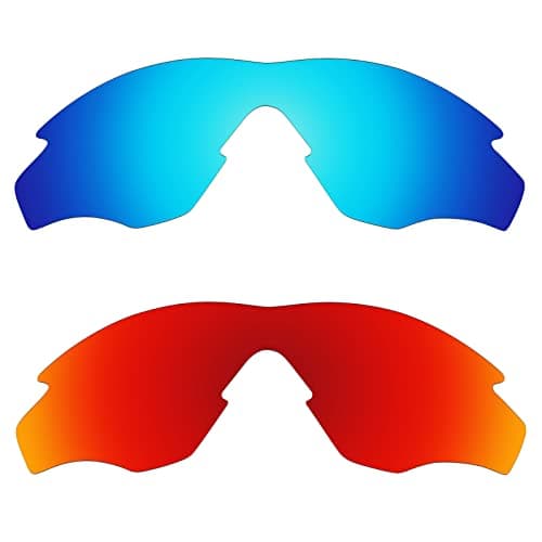 Image of Alphax 2 Pair Polarized Replacement Lenses for Oakley M2 Frame XL OO9343 - Blue+Red