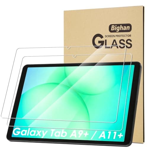Image of Bighan 2 Pack Screen Protector Compatible with Samsung Galaxy Tab A11+/Galaxy A9 Plus 11", 9H Hardness Tempered Glass Film Clear Anti-Bubble Full Coverage foil