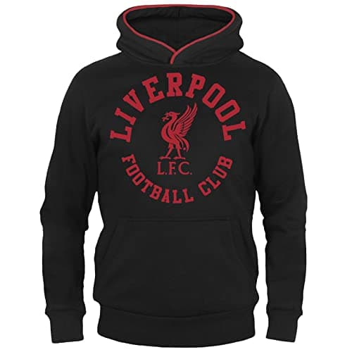 Image of Liverpool FC Official Football Gift Boys Graphic Fleece Hoody 8-9 Yrs MB Black