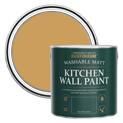 Image of Rust-Oleum Yellow Washable Kitchen Wall Paint in Matt Finish - Dijon 2.5L