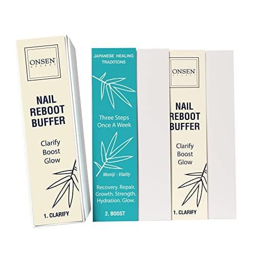 Image of Professional Nail Buffer Block | Ultimate Shine Nail Buffing w/ 3 Way Polishing & Replacement Pads | Japanese Buffer Block + 6 Replacement Pads Bundle by Onsen